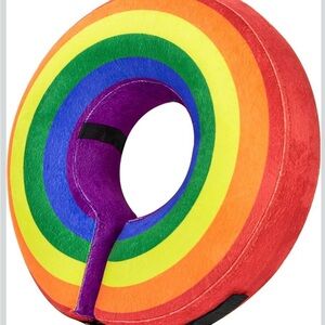 Bencmate Inflatable Rainbow Dog Recovery Collar SZ Medium-Post-Surgery/Injuries